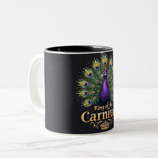 Mardi Gras Peacock Tasse (Vorderseite Links)