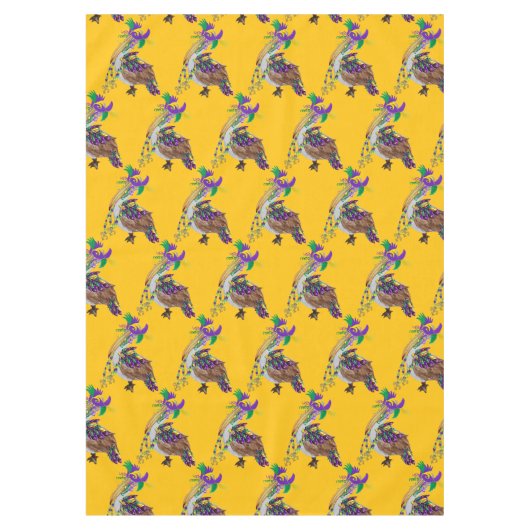 Mardi Gras Pelican Holiday party Tischdecke (Vorderseite)