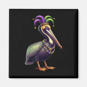 Mardi Gras Pelican Louisiana Parade Tierheim Magnet