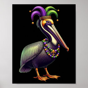 Mardi Gras Pelican Louisiana Parade Tierheim Poster