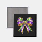 Mardi Gras Perlen Coquette Bogen Design Magnet (Vorderseite/Rückseite)