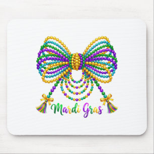 Mardi Gras-Perlen coquette Schleife New Orleans Pa Mousepad