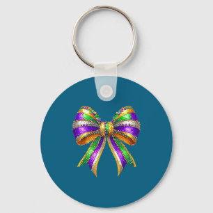 Mardi Gras Perlen Coquette Schleife Schlüsselanhänger