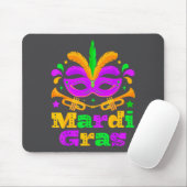 Mardi Gras Perlen Maske Feder Mousepad (Mit Mouse)
