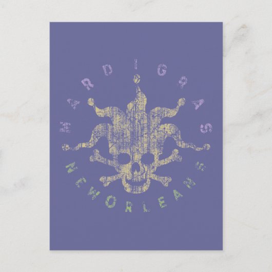 Mardi Gras Pirate Jester Postkarte (Vorderseite)