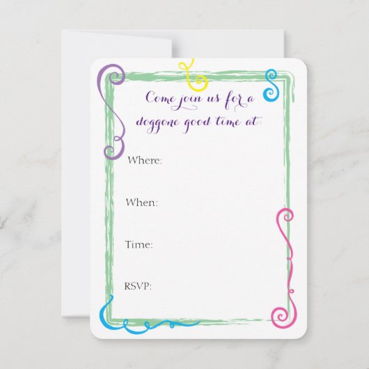 Mardi Gras Pit Bull Terrier Einladung (Rückseite)