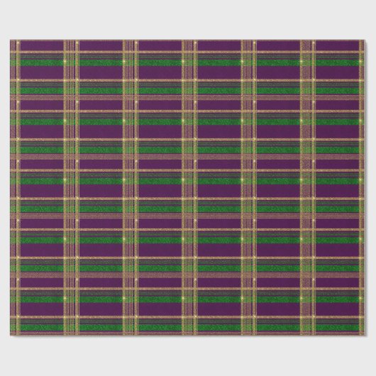 Mardi Gras Plaid Geschenkpapier (Flach)