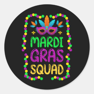Mardi Gras Platz für eine Mardi Gras Fan Carnival Runder Aufkleber