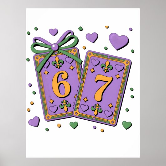 Mardi Gras Playing Cards Six Seven Deck Trucker Ha Poster (Vorne)