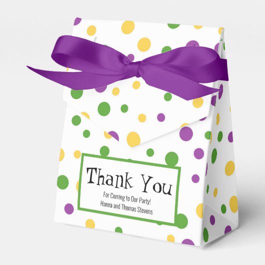 Mardi Gras Polka Dot Birthday Favor Box Geschenkschachtel (Vorderseite)