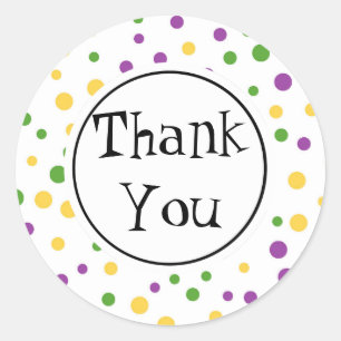 Mardi Gras Polka Dot Birthday Runder Aufkleber