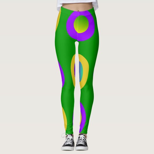 Mardi Gras Polka Dots Leggings (Vorderseite)