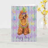 Mardi Gras Poodle Karte (Gelbe Blume)
