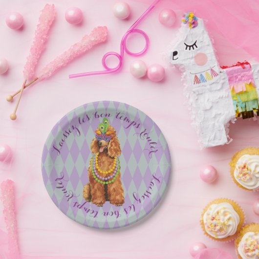 Mardi Gras Poodle Pappteller (Party)