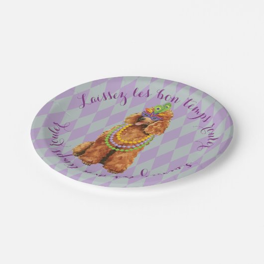 Mardi Gras Poodle Pappteller (Schrägansicht)