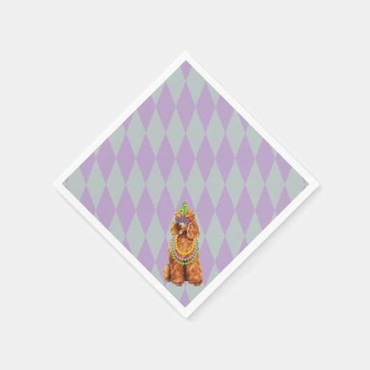 Mardi Gras Poodle Serviette (Ecke)