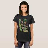 Mardi Gras Poodle Word LOVE Masquerade T-Shirt (Vorne ganz)