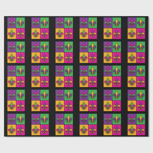 Mardi Gras Pop Art Lilie Geschenkpapier (Flach)
