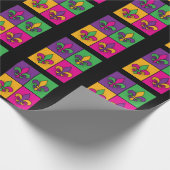 Mardi Gras Pop Art Lilie Geschenkpapier (Ecke)