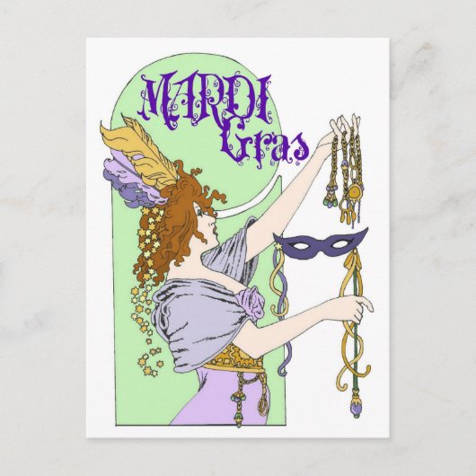 Mardi Gras Postcard Postkarte (Vorderseite)