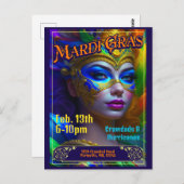 Mardi Gras Poster Einladungen (Vorne/Hinten)