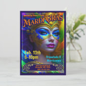 Mardi Gras Poster Einladungen (Stehend Vorderseite)