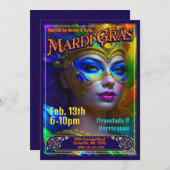 Mardi Gras Poster Einladungen (Vorne/Hinten)
