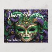 💚 💜 💛 Mardi Gras Postkarte (Vorderseite)