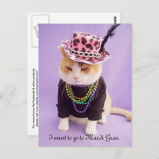 Mardi Gras Postkarte (Vorne/Hinten)