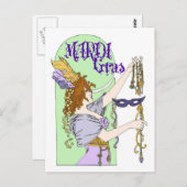 Mardi Gras Postkarte (Vorne/Hinten)