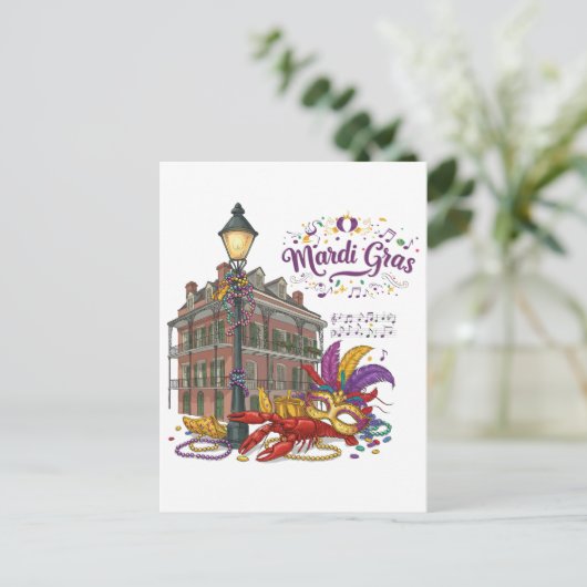 Mardi Gras Postkarte (Stehend Vorderseite)