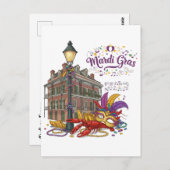 Mardi Gras Postkarte (Vorne/Hinten)