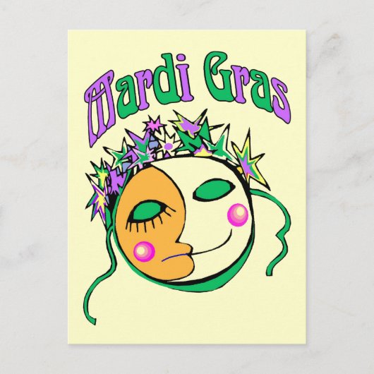 Mardi Gras Postkarte (Vorderseite)