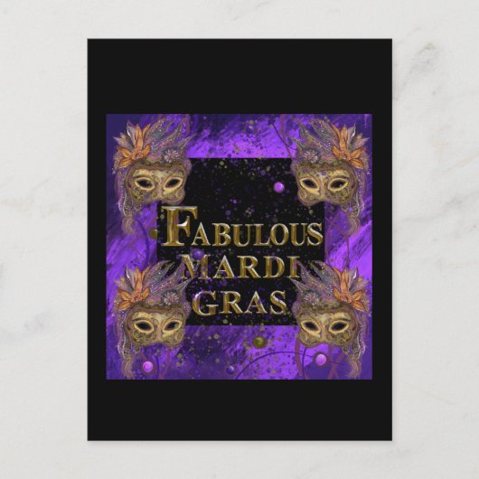Mardi Gras Postkarte (Vorderseite)