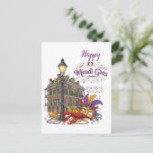 Mardi Gras Postkarte (Stehend Vorderseite)