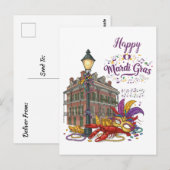 Mardi Gras Postkarte (Vorne/Hinten)