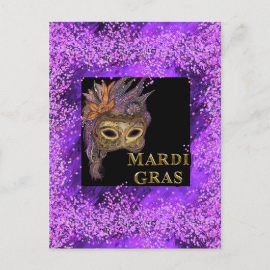 Mardi Gras Postkarte (Vorderseite)