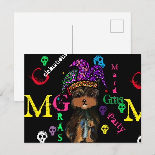 Mardi GRAS Postkarte (Vorne/Hinten)