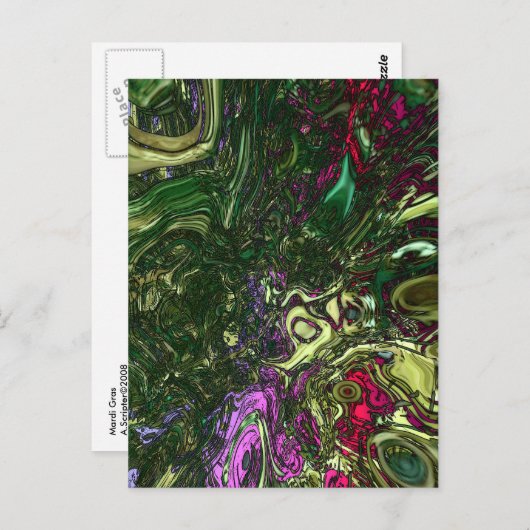 Mardi Gras Postkarte (Vorne/Hinten)