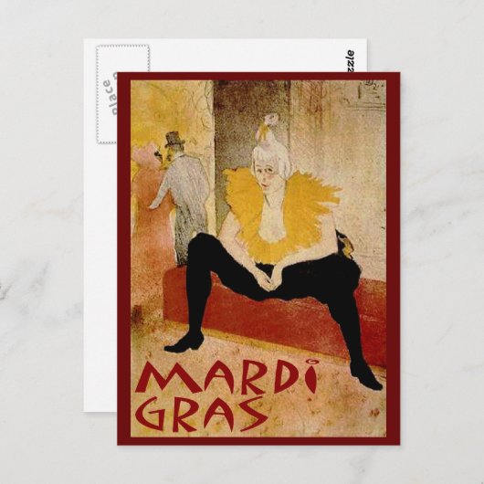 Mardi Gras Postkarte (Vorne/Hinten)
