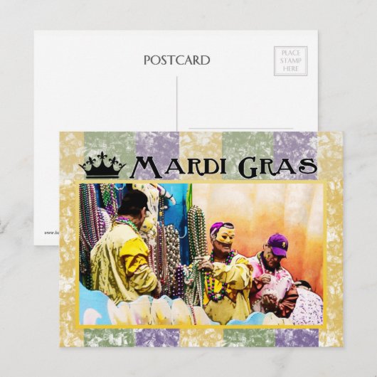 Mardi Gras Postkarte (Vorne/Hinten)