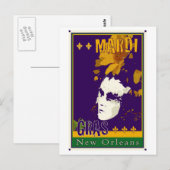 Mardi Gras Postkarte (Vorne/Hinten)