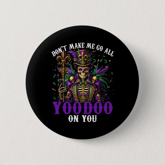 Mardi Gras Priest Top Hat New Orleans Hexendoktor Button (Vorderseite)