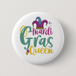 Mardi Gras Princess Funny Mardi Gras Karnival Button
