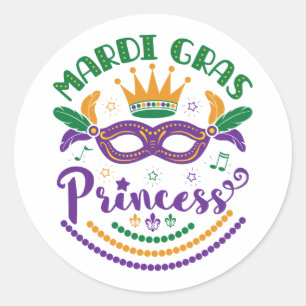 Mardi Gras Princess Niedlich Giro del Malcantone Runder Aufkleber