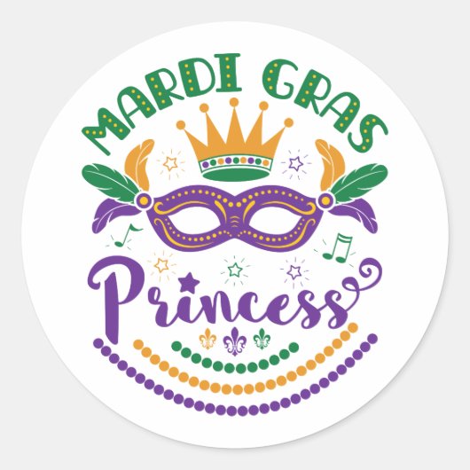 Mardi Gras Princess Niedlich Giro del Malcantone Runder Aufkleber (Vorderseite)