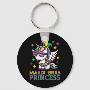 Mardi Gras Princess Unicorn Fett Dienstag Mädchen  Schlüsselanhänger
