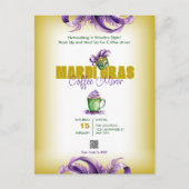 Mardi Gras QR Code Einladung Postkarte (Vorderseite)