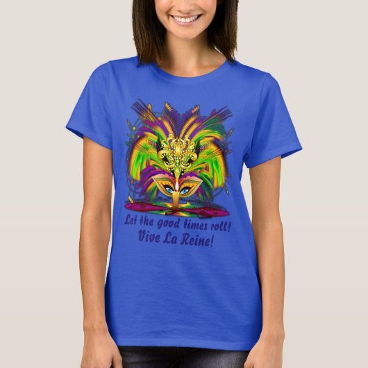 Mardi Gras Queen 3 View Notes unten T-Shirt (Vorderseite)