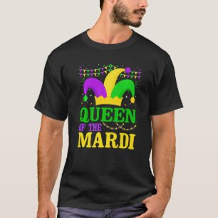 Mardi Gras Queen Carnival Parade Jester Beads Grap T-Shirt